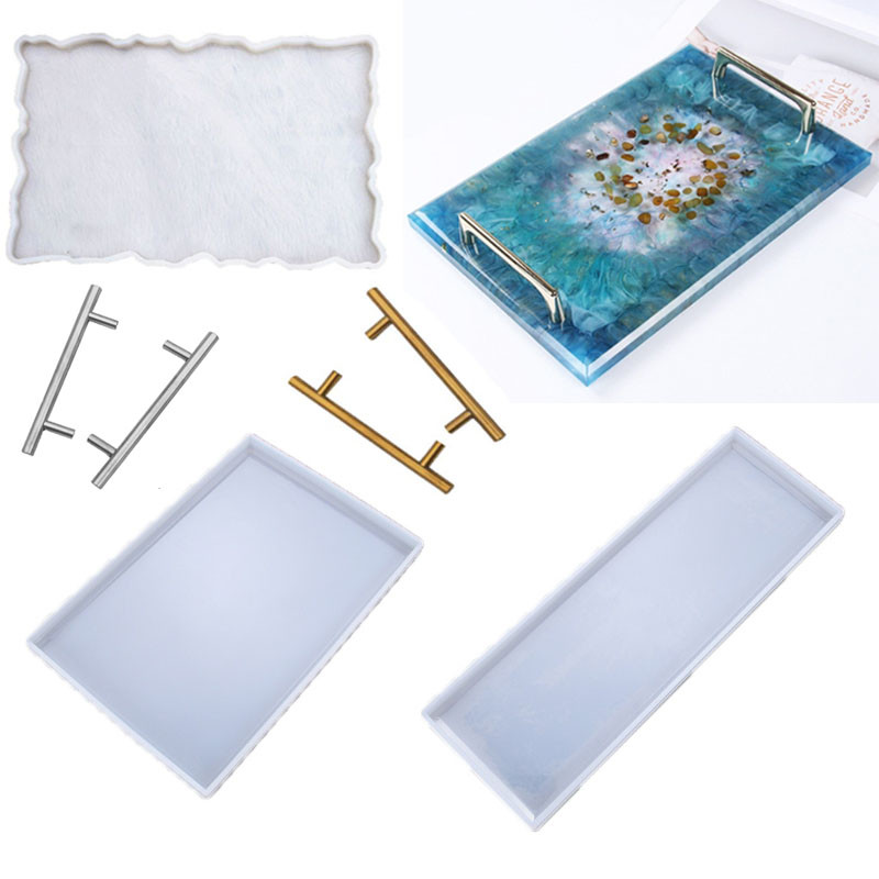 

DIY Silicone Resin Tray Mold suit Vanity Tray Serving Tray Epoxy Resin Casting Mold Arts and crafts festival gifts combination c