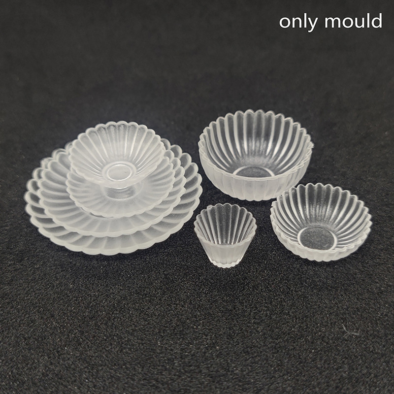 

Silicone Dollhouse Kitchen Tableware Mold Mini Miniature Dish Bowl Cup Model Doll House Toy DIY Epoxy Resin Caste Mould