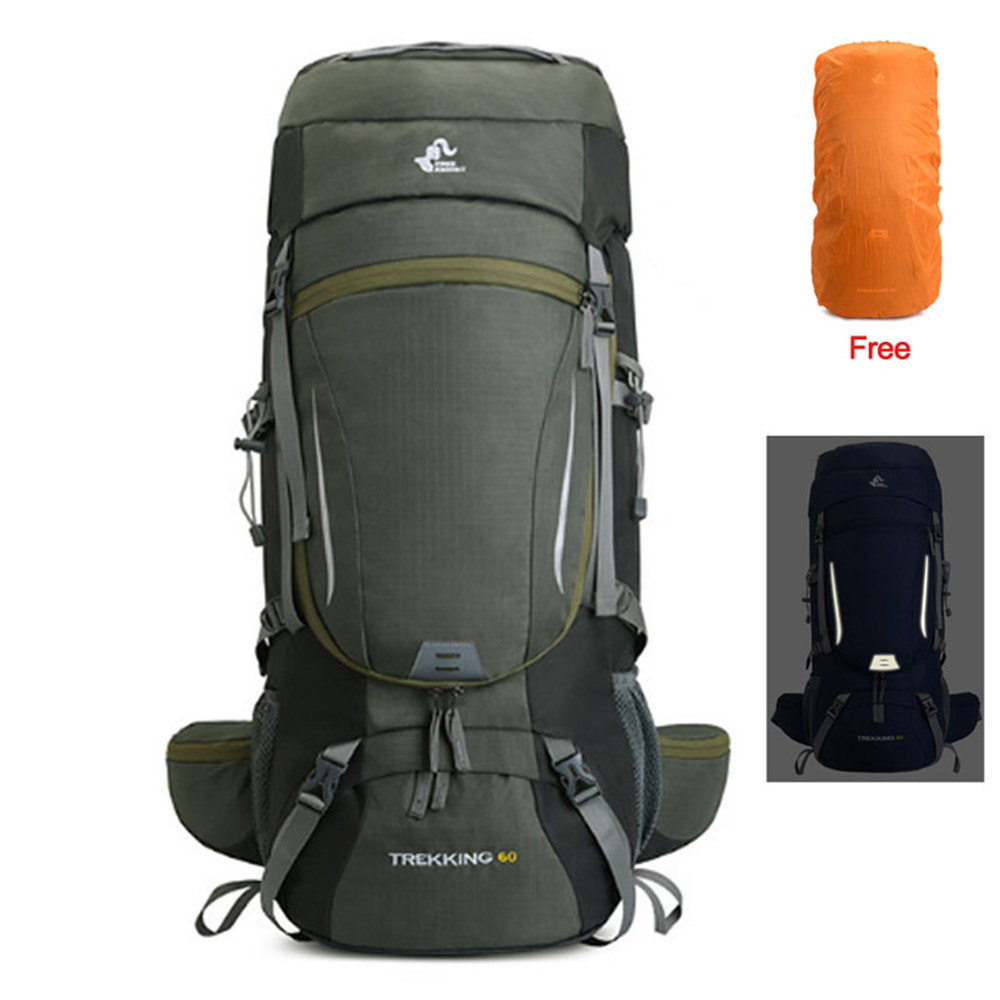 Men's 60L Large Hiking Mountaineering Backpack Climbing Hiking Backpack Camping Backpack Sport Outdo