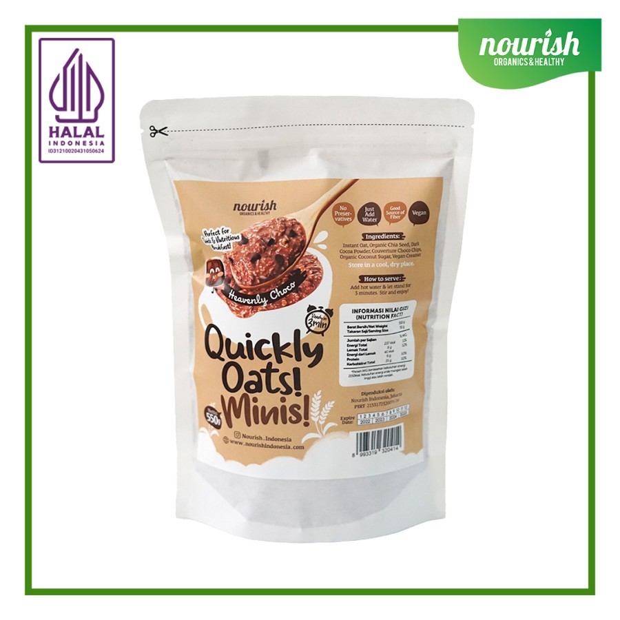 

Quickly Oats! Minis! Instant Oatmeal Heavenly Choco JUMBO (550gr)