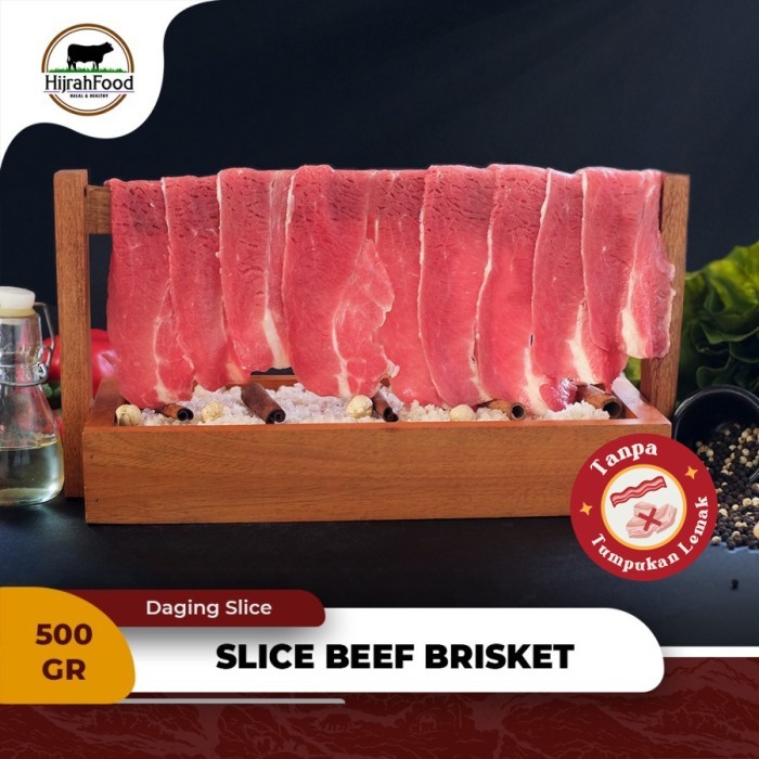 

Hijrahfood Slice Beef Brisket PE AUS | Daging Shabu / Sukiyaki / Yakiniku / Yoshinoya Rendah Lemak - 500 gr