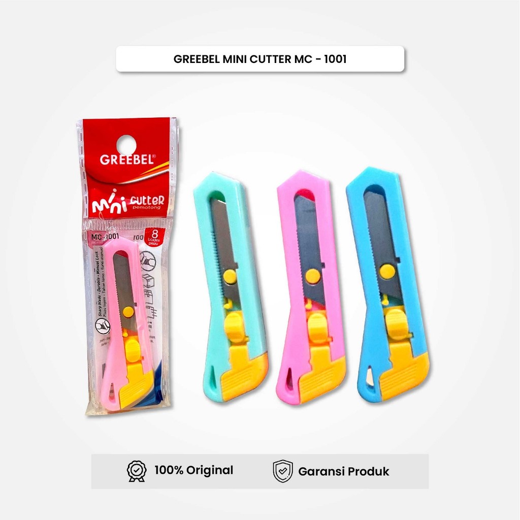 

Mini Cutter Greebel MC-1001 (1 PCS) / Karakter Lucu / Cutter Kecil / Pemotong Mini Untuk Anak