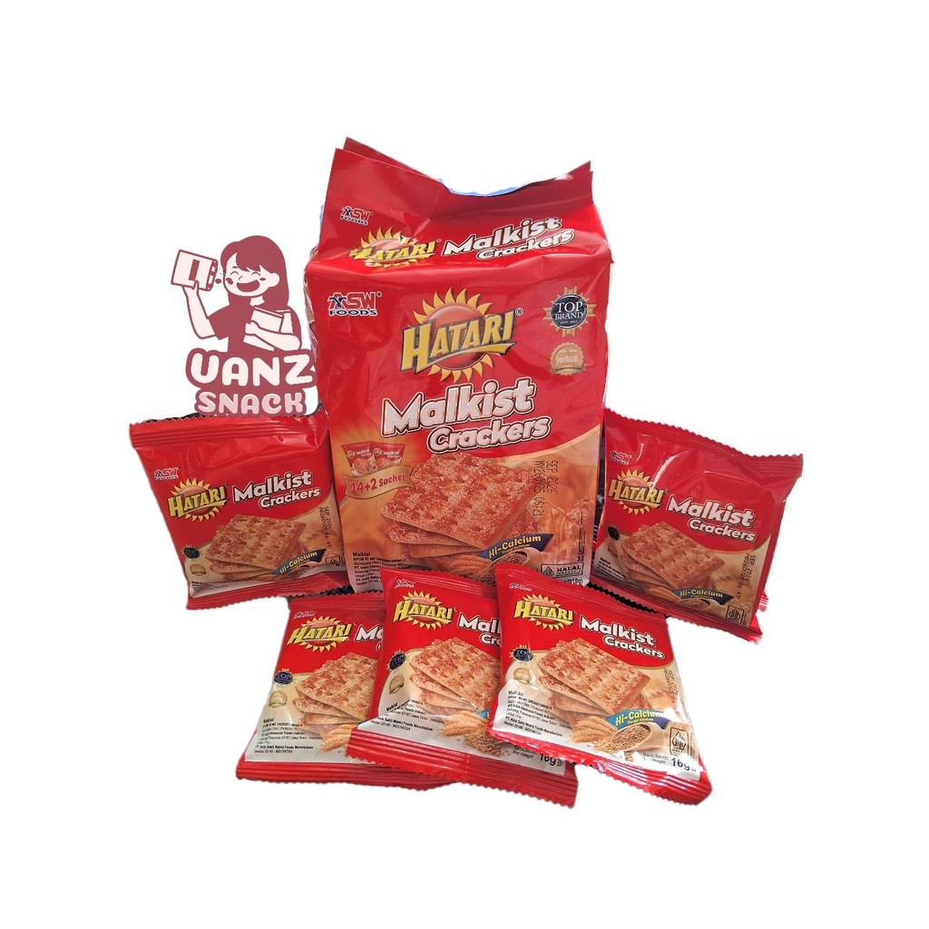 

Hatari Malkist Crackers netto 256 gram (14+2 Pack Kemasan @16 Gram) - Kue Kering - Food, Cookies