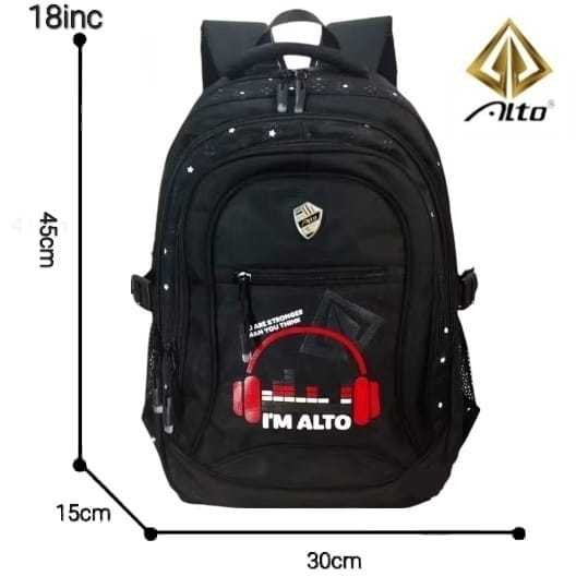 TAS RANSEL Sekolah Anak SD SMP SMA Alto Original Tas Gendong Tas Punggung Back Pack Tas Hitam