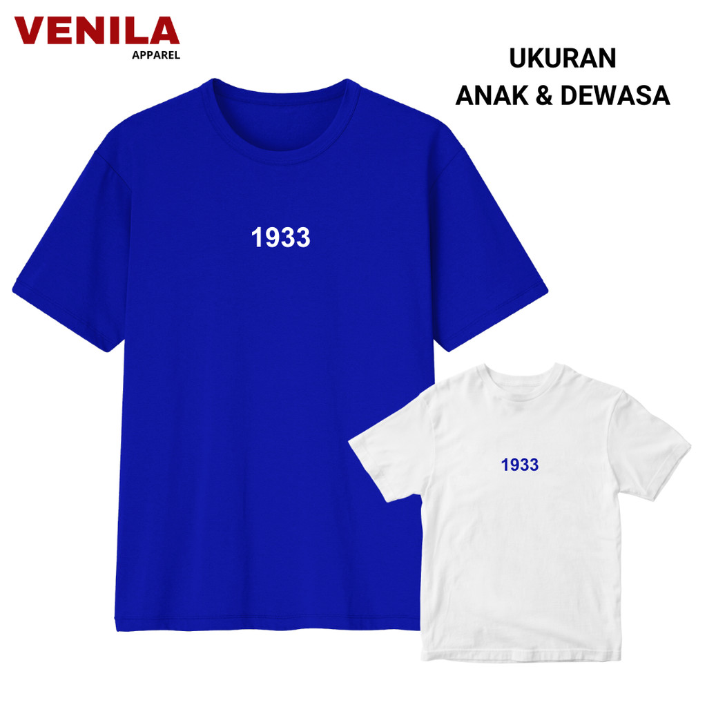 BAJU KAOS PERSIB 1933 BIRU PUTIH ANAK DEWASA KELUARGA COUPLE 2025