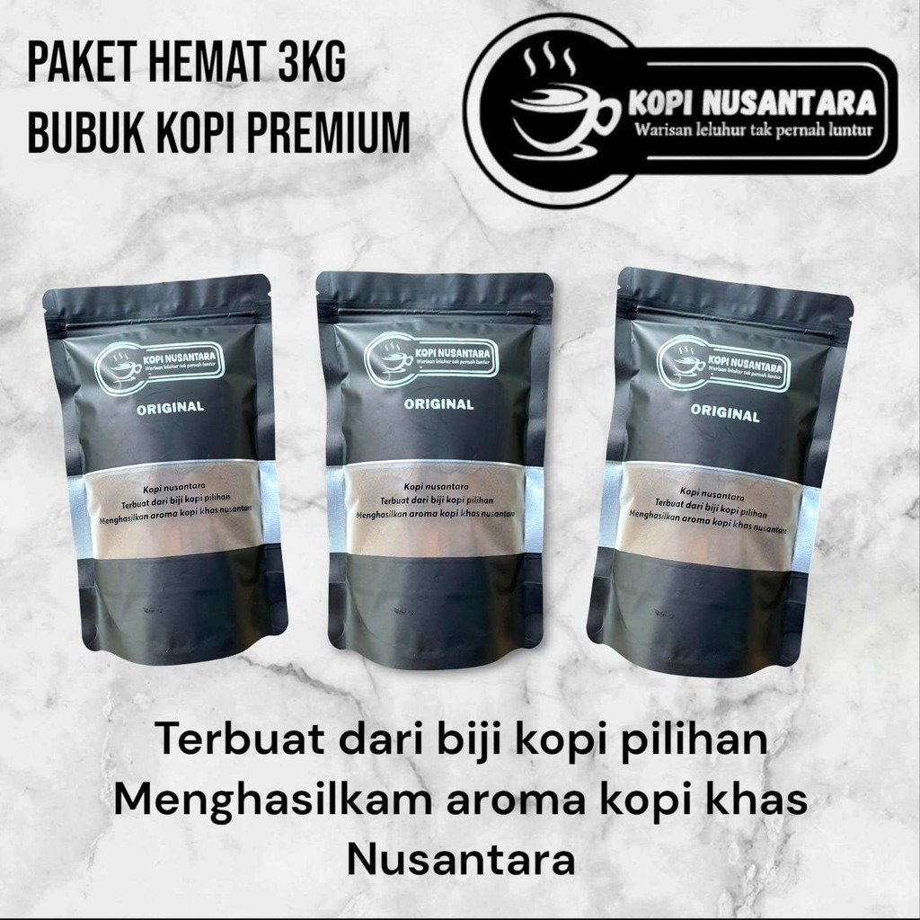 

Paket 3KG Bubuk Kopi Premium Original Kopi Nusantara