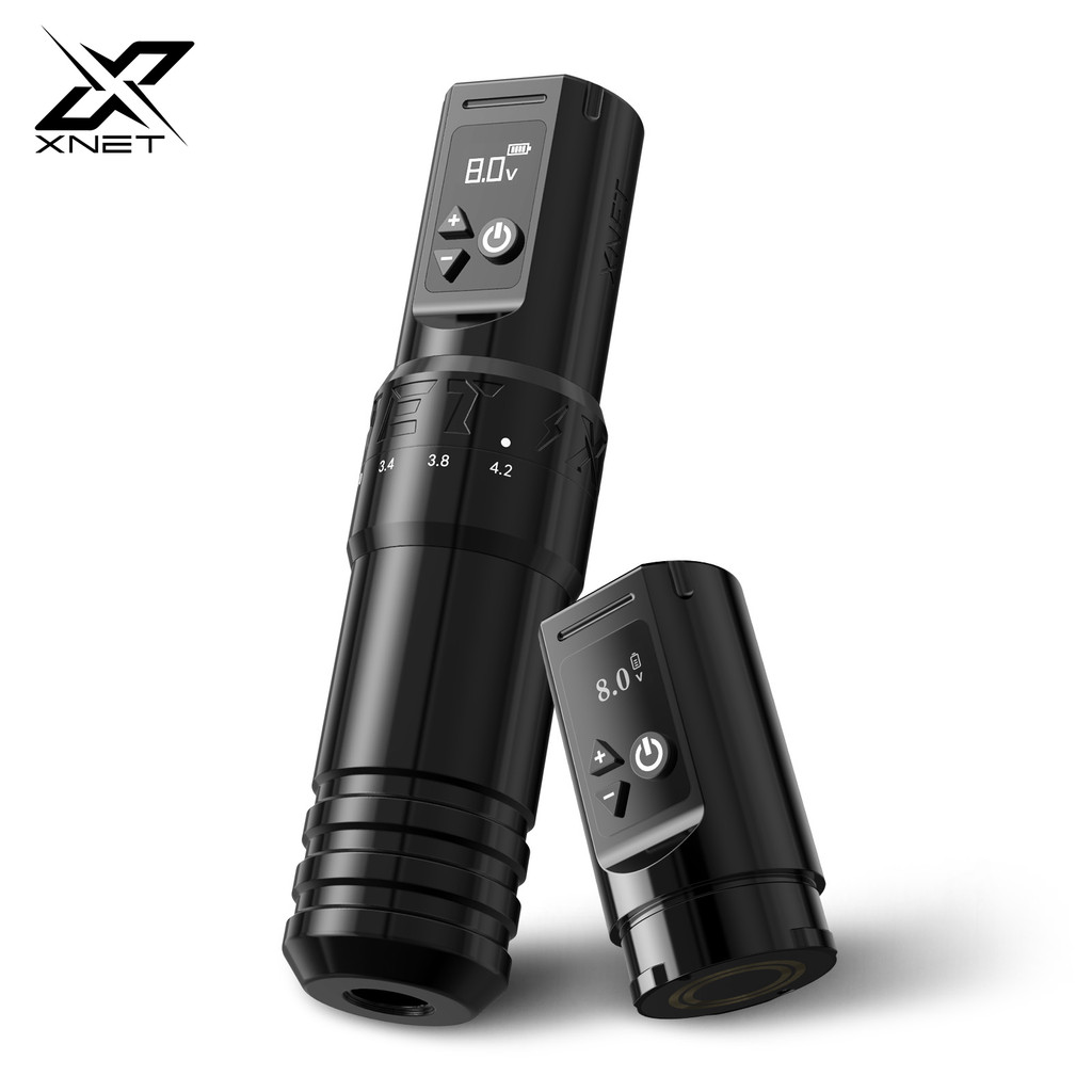 XNET T1 Wireless Tattoo Machine Pen 7 Adjustable Stroke Custom Motor LCD Screen Battery Makeup Micro
