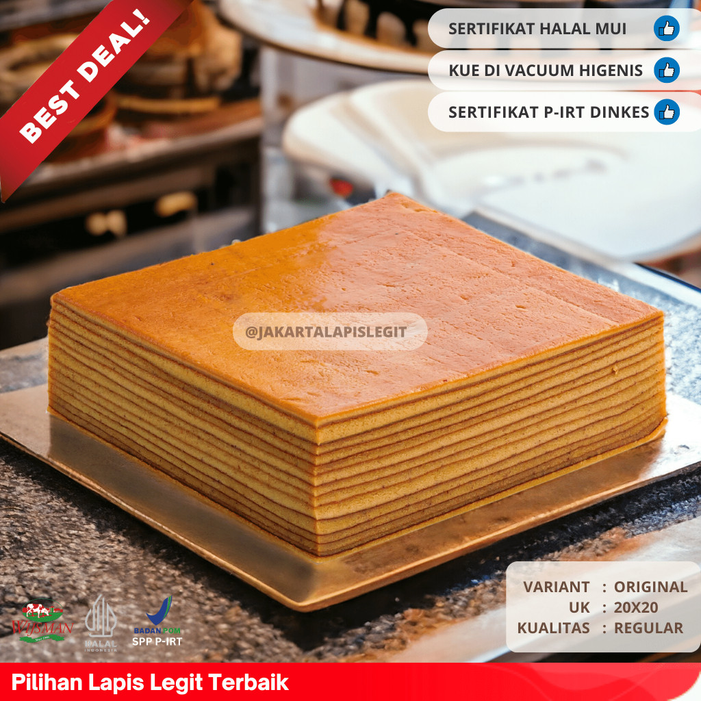 

(KUALITAS REGULAR) KUE LAPIS LEGIT 20x20 ORIGINAL WISMAN 100% HALAL