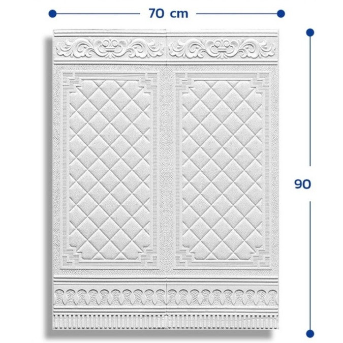 (PAP) Wallpaper motif pintu putih dan emas 5mm / wallpaper 3D FOAM / Wallfoam Dinding 3D Motif PINTU