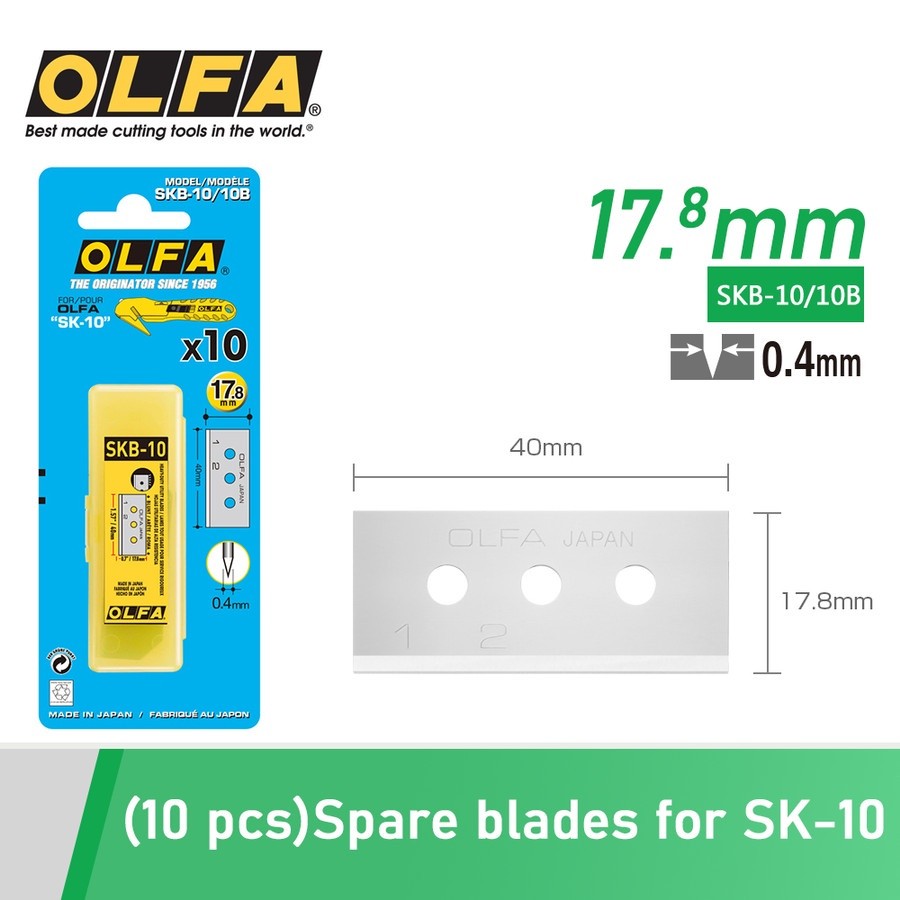 

Olfa Refill isi Cutter SK-10 Spare Blade SKB-10/10B (10pcs pack with blister pack)
