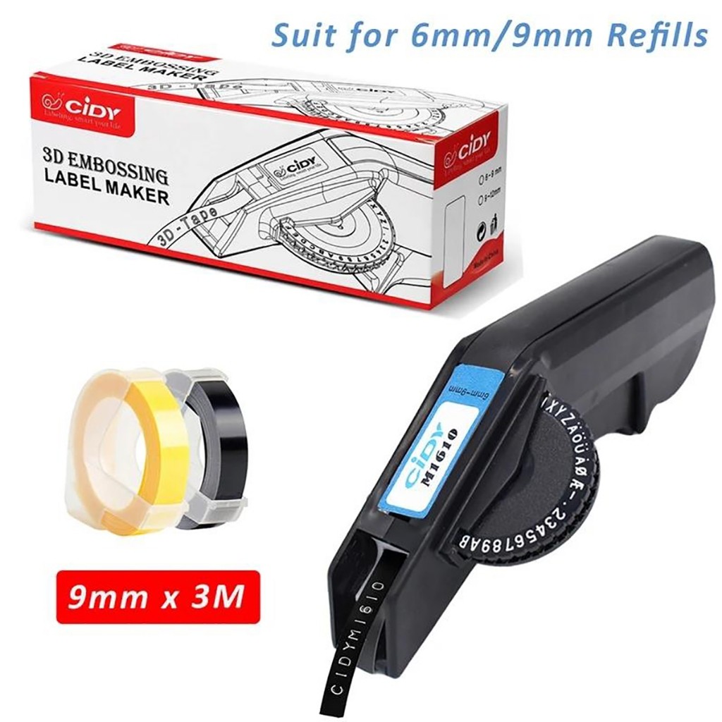 

(With 2 Refillls) CIDY 1610 Motex 5500 Manual Label Printer for 6/9mm 3D Embossed Tapes Replace for Dymo Organizer Xpress 1610 12965 MOTEX