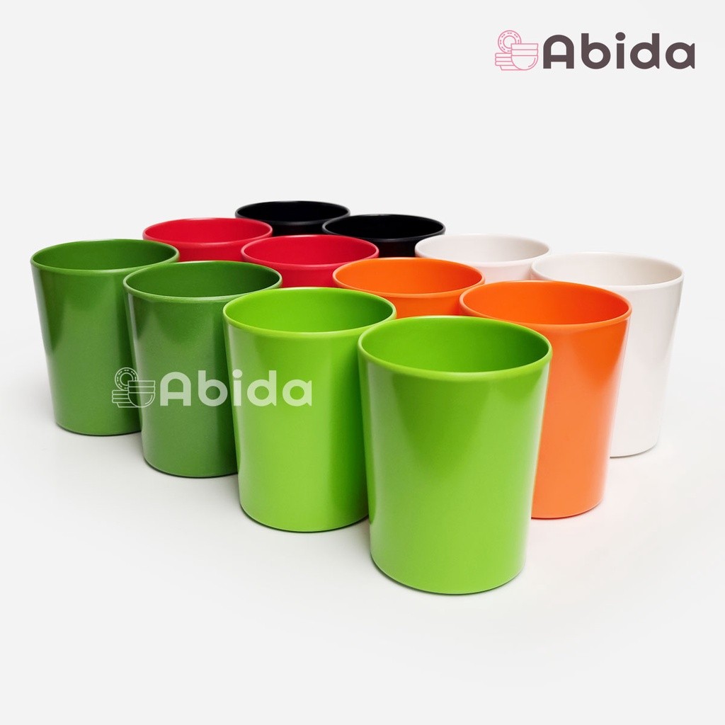 Abida 1 Lusin Gelas Melamin 300 ml - Gelas Lusinan - Gelas Melamin 1 Lusin - Grosir Gelas - Gelas Me