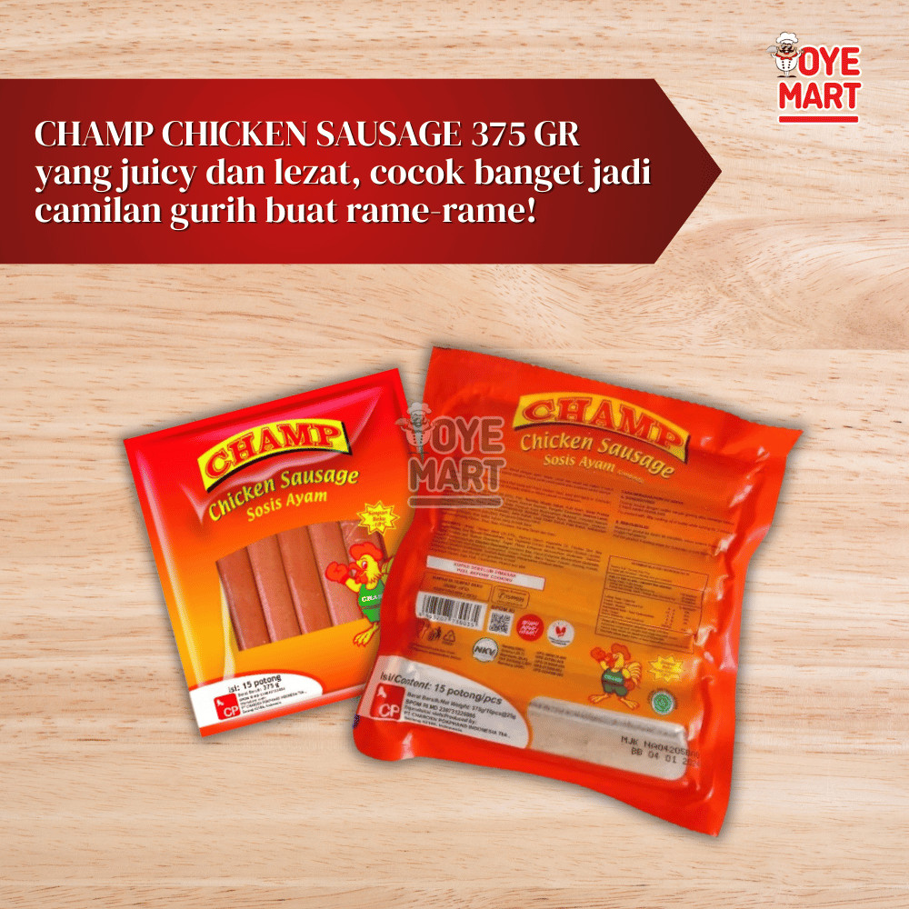 

BAH Champ Chicken Sausage 375 Gr (Sosis Ayam Protein Tinggi)