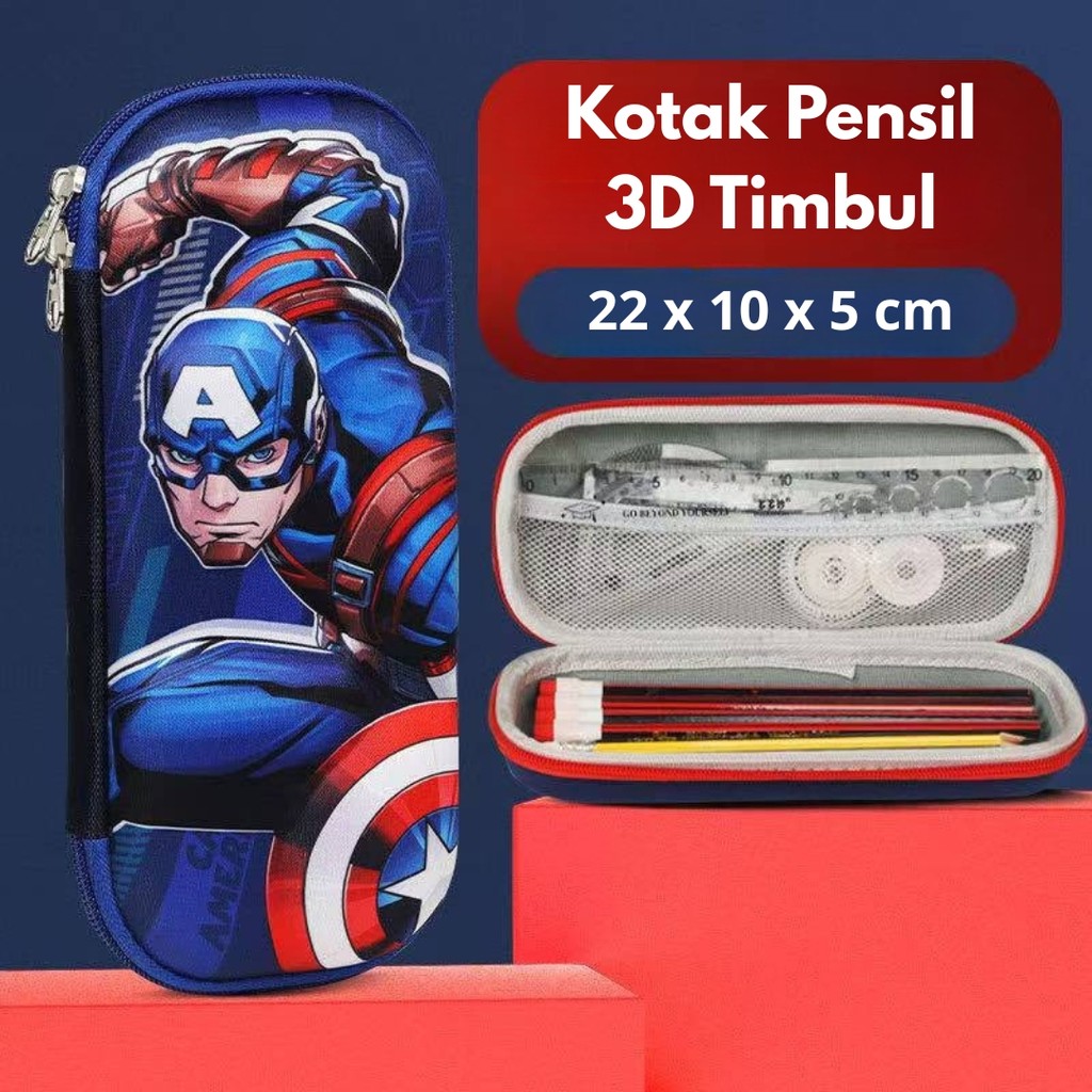 

gk Kotak Pensil 3D Anak Sekolah Tempat Pensil TK SD Bahan EVA Karakter Lucu 3D Timbul KP01