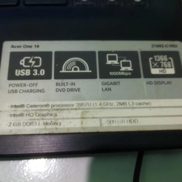 motherboaard acer z1402  intel celeron .