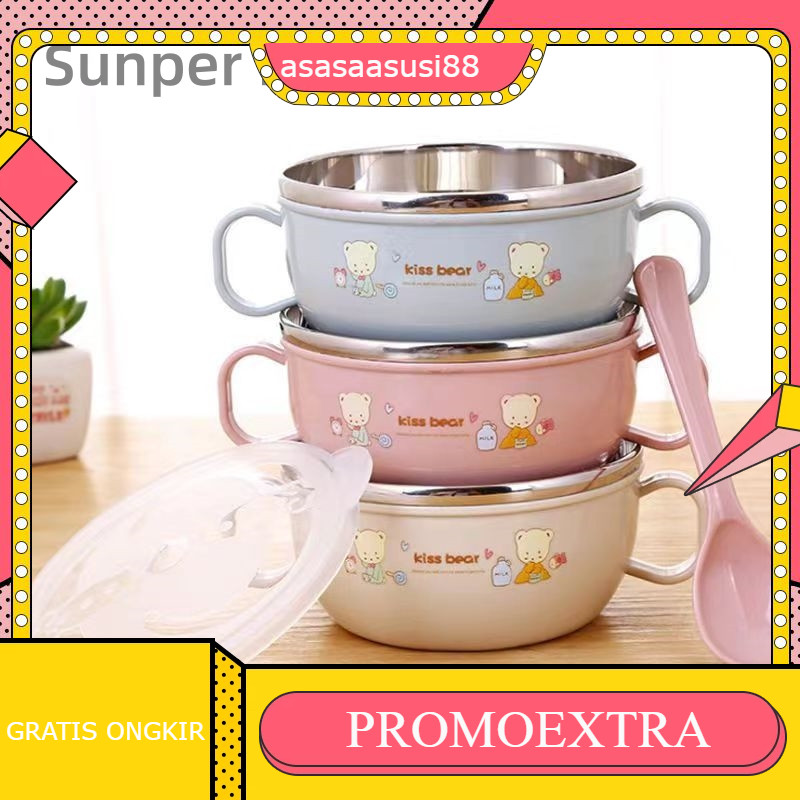 Mangkok Bayi Stainless / Mangkok Tutup Kedap Udara Mpasi Anak