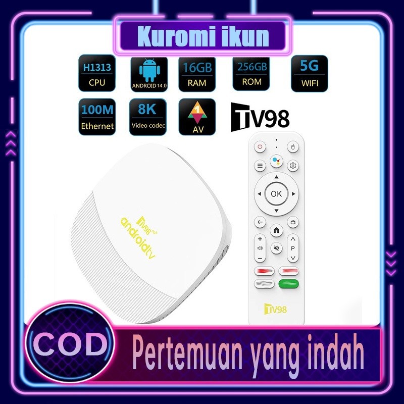 {Rumah Xiaomi}Set-top box TV98 ATV max pertama H313 8K HD Bluetooth dual-band WIFI TV box/versi Andr