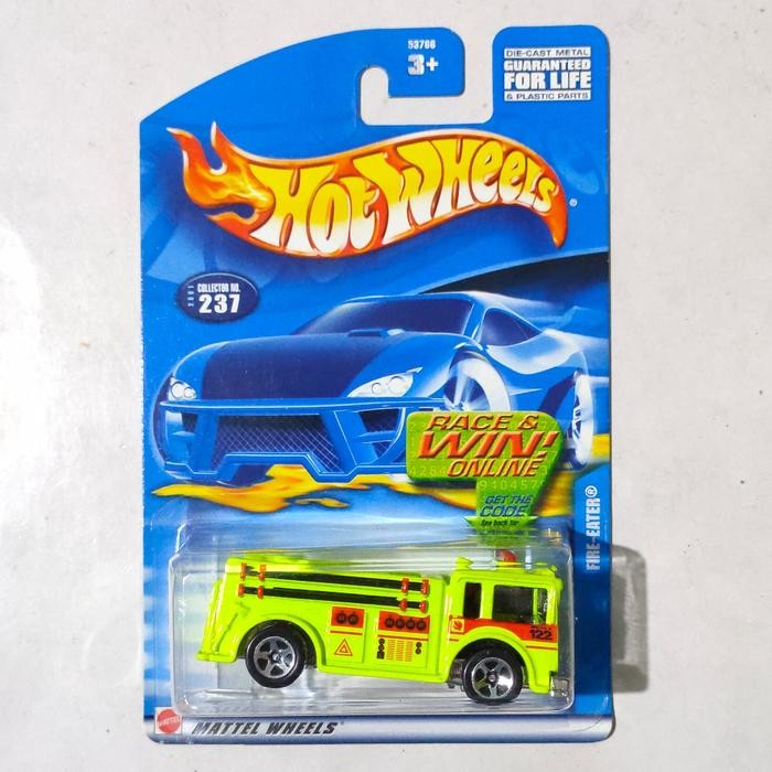 TR99 Hotwheels Hot Wheels Fire Eater kuning scotlight 2001 mobil Pemadam blue card
