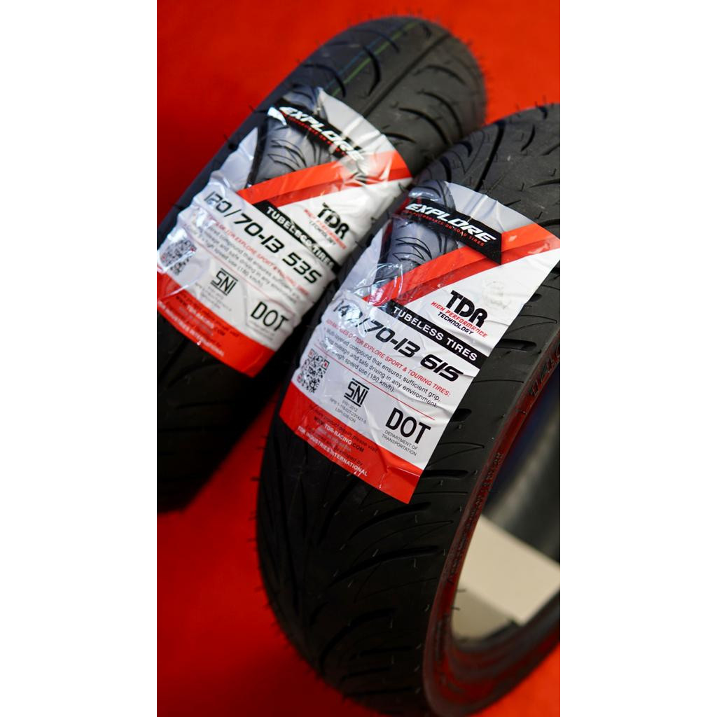 TERMURAH  BAN LUAR NMAX DAN AEROX TDR  EXPLORER RACING 1 SET DEPAN BELAKANG ORIGINAL TDR