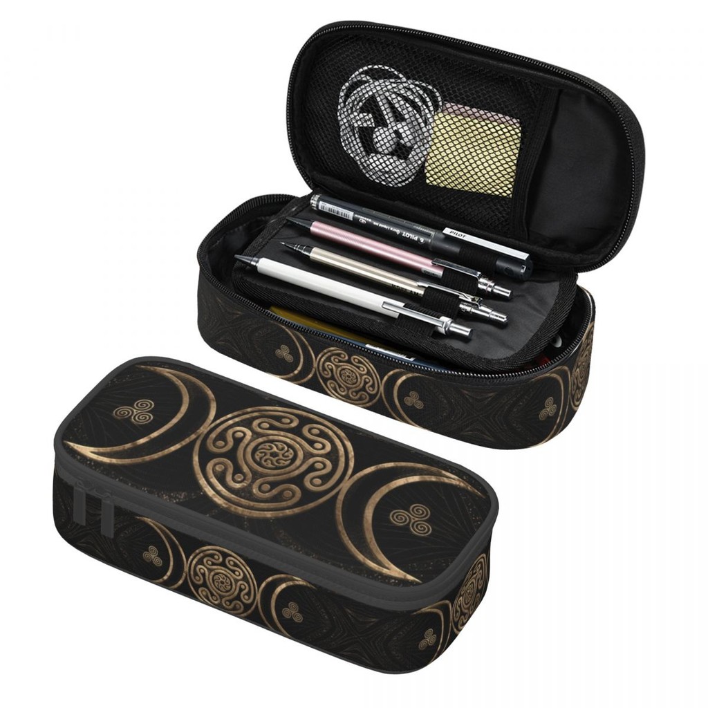 

Custom Hecate Wheel Triple Moon Goddess Kawaii Pencil Case Goth Pentagram Witch Witchcraft Pencil Pouch Student School