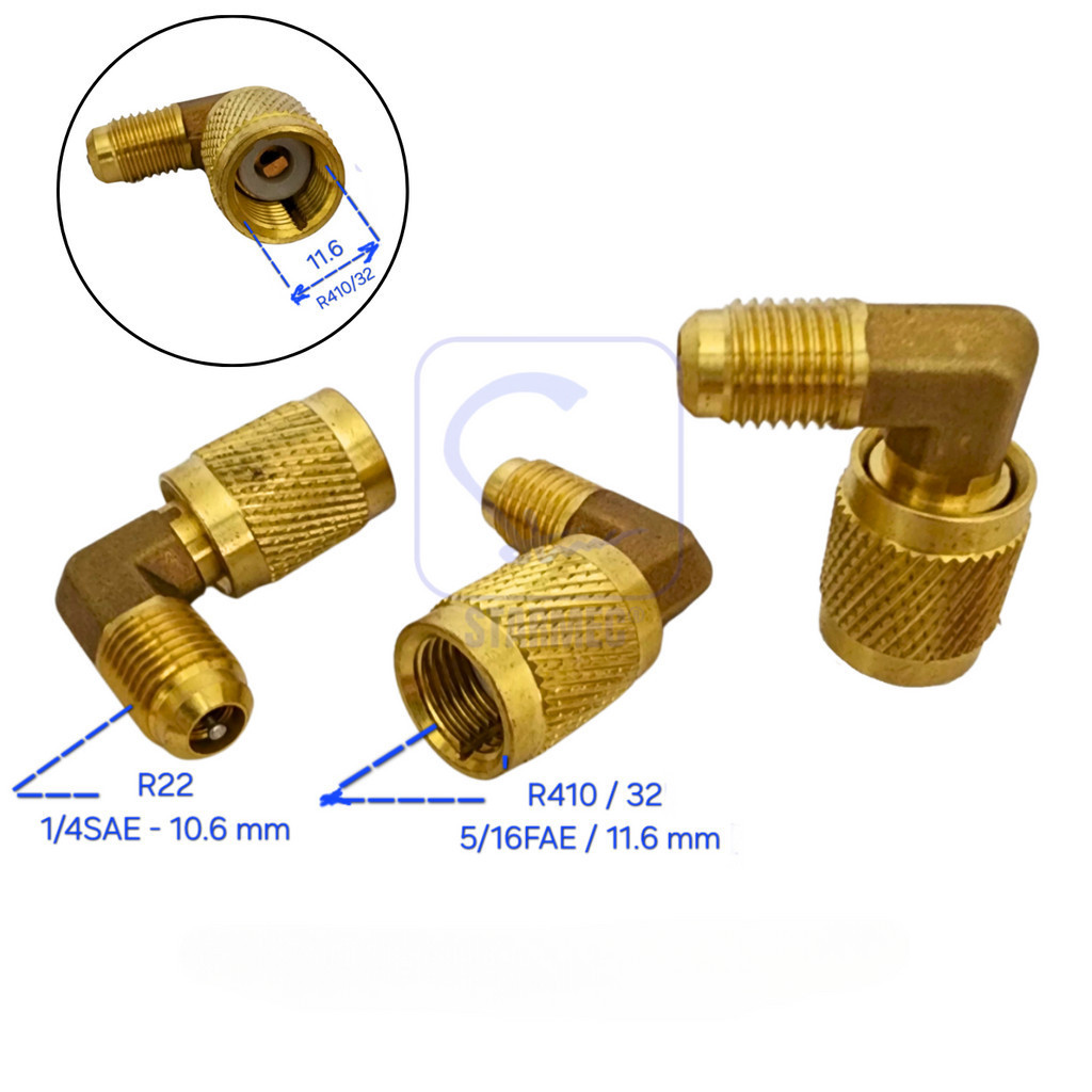 

Nepel Adaptor Sambungan R32 R410a Bengkok Starmec