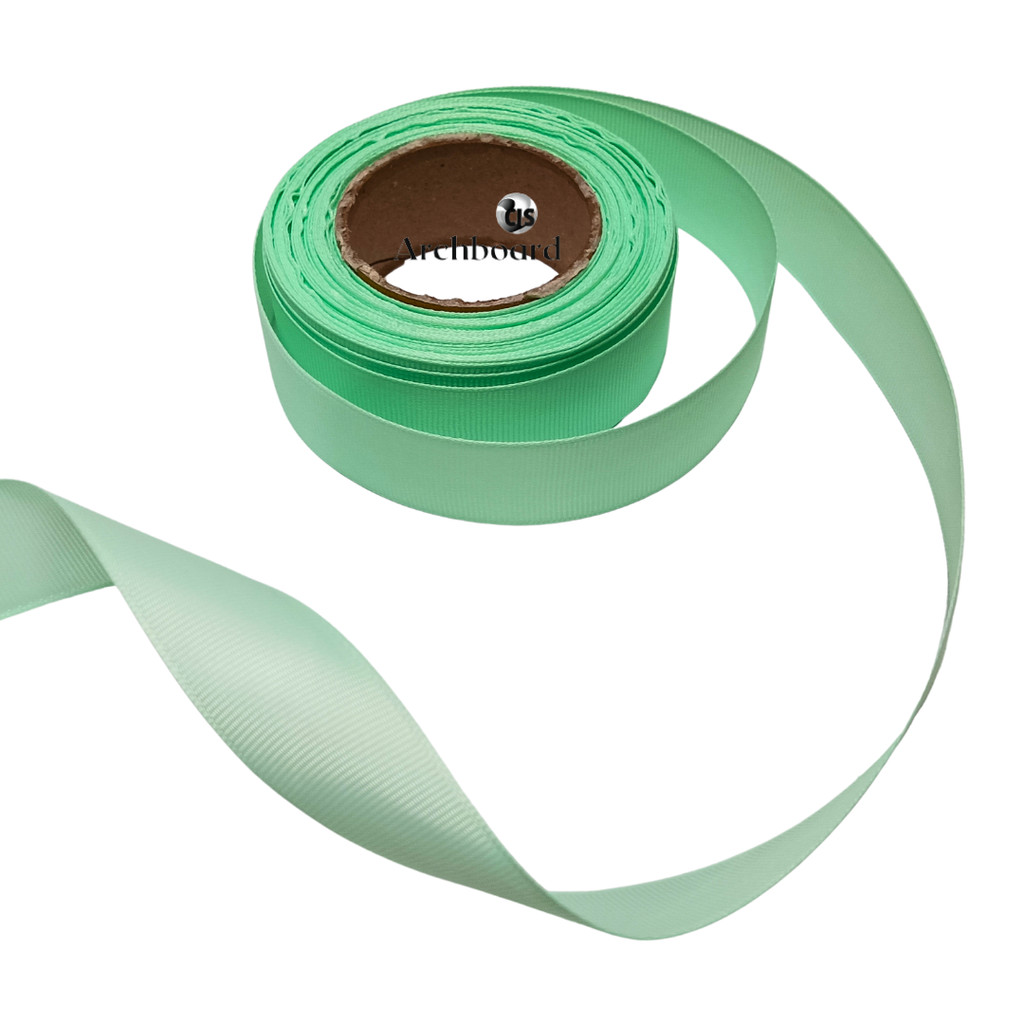 

Pita Kardo Polos / Pita Grossgrain ±2.5 cm x 20 yard - Ribbon - Warna Pastel Green (1 Gulung)