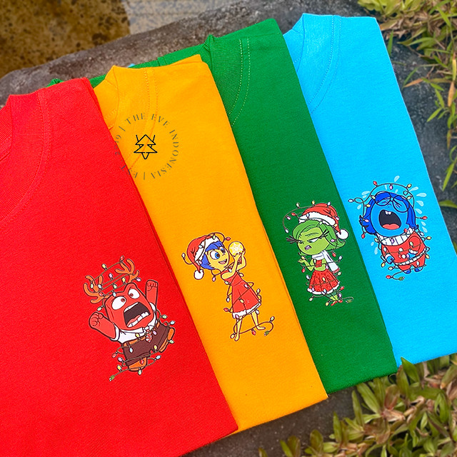 Theeve KAOS TSHIRT NATAL CHRISTMAS INSIDE OUT I Kaos Keluarga Wanita dan Anak Bahan Katun Cotton Com