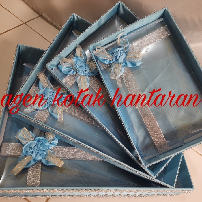 kotak hantaran seserahan mika pita warna biru muda
