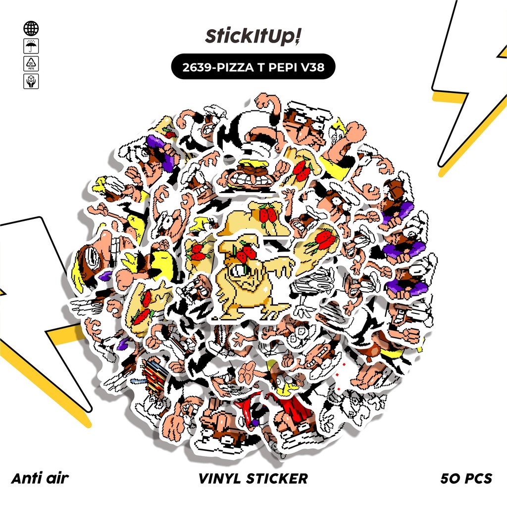 

COD✨ 50 Pcs Stiker PIZZA T PEPI V38 Lucu Anti Air Untuk Dekorasi Notebook Sepeda Skateboard Handphone DIY