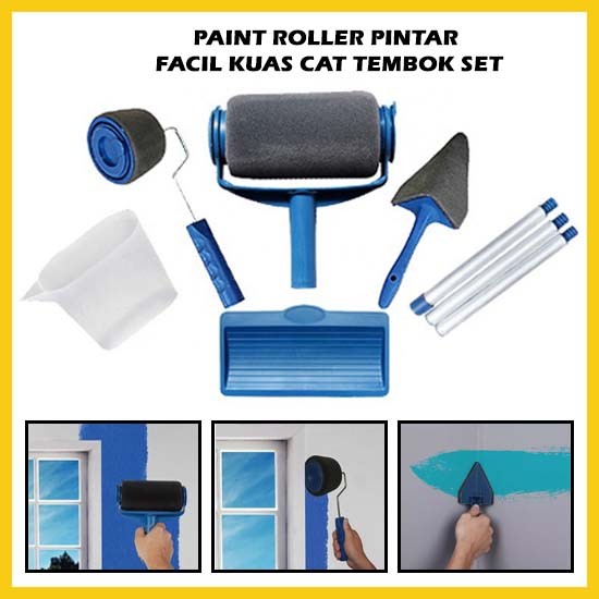 

Paint Roller Kuas Cat Tembok Anti Tumpah Smart Paint brush Set Runner Pro Pintar Facil Clever Tray - YASMINE SHOP21