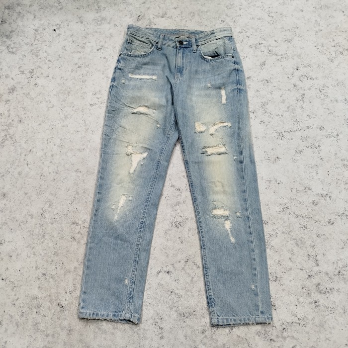 Celana panjang jeans denim BASIC 1980 blue washed