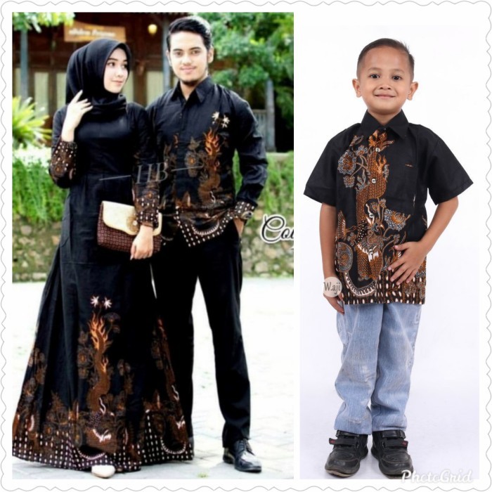 "WY.SY" -  TERLARIS Baju sarimbit gamis motif naga standart batik couple keluarga dan anak