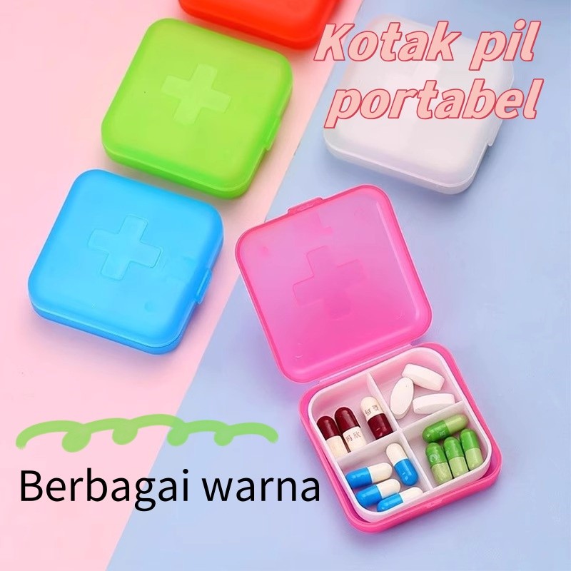 Kotak obat portabel/kotak penyimpanan pengeluaran/kotak obat bersegel seperempat/kotak obat jinjing 