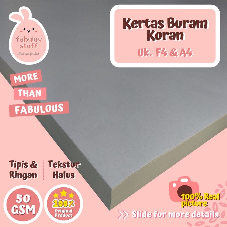

Kertas Buram Koran 50 gsm F4 A4