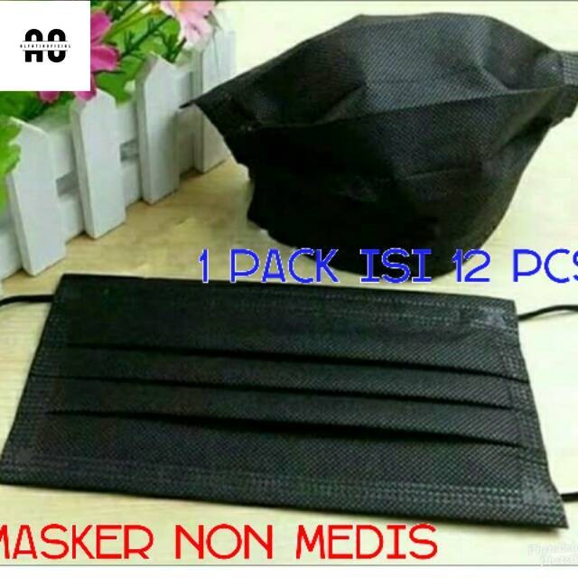 AS) MASKER LUSINAN NON MEDIS KAIN LAKEN SPUNBOND DOBEL 2 PLY LAPIS 12 PCS MURAH GROSIR CUCI GUDANG