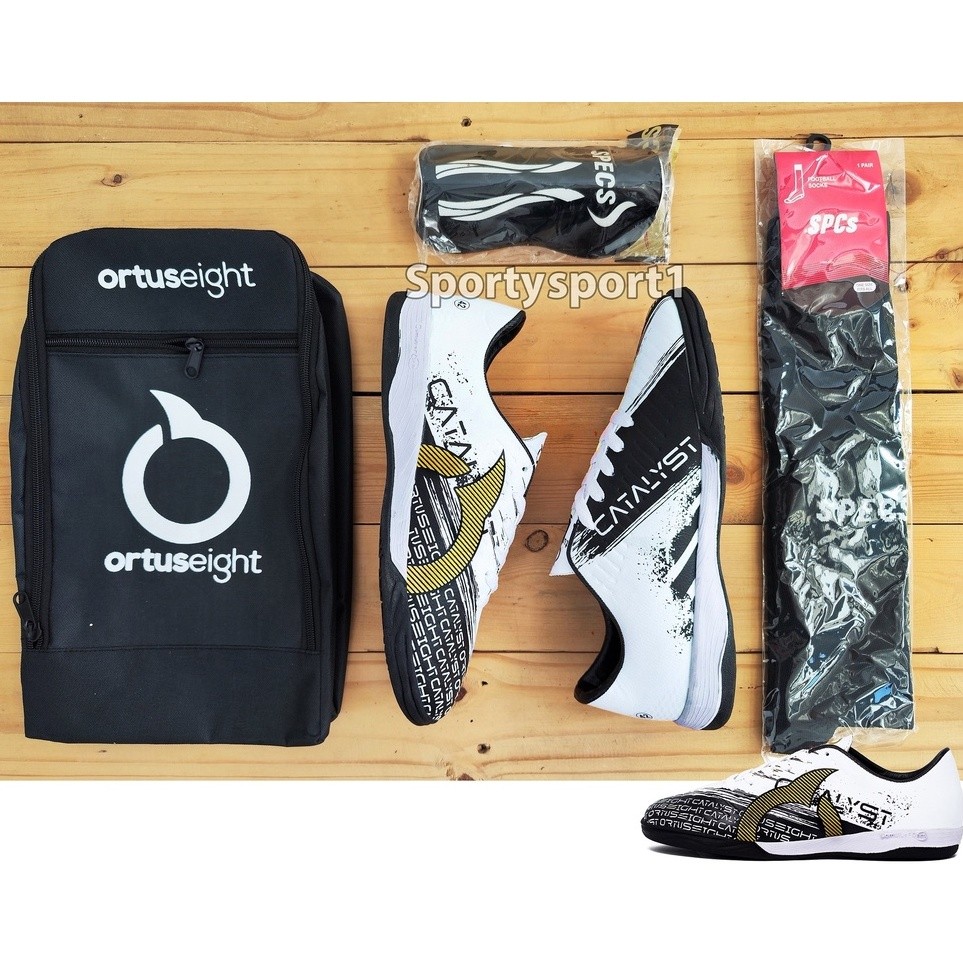 NH77 HARGA Rp 89.999 DAPAT SEMUA YANG DI GAMBAR  PAKET KOMPLIT SEPATU FUTSAL ORTUS CATALYST REVENGE 
