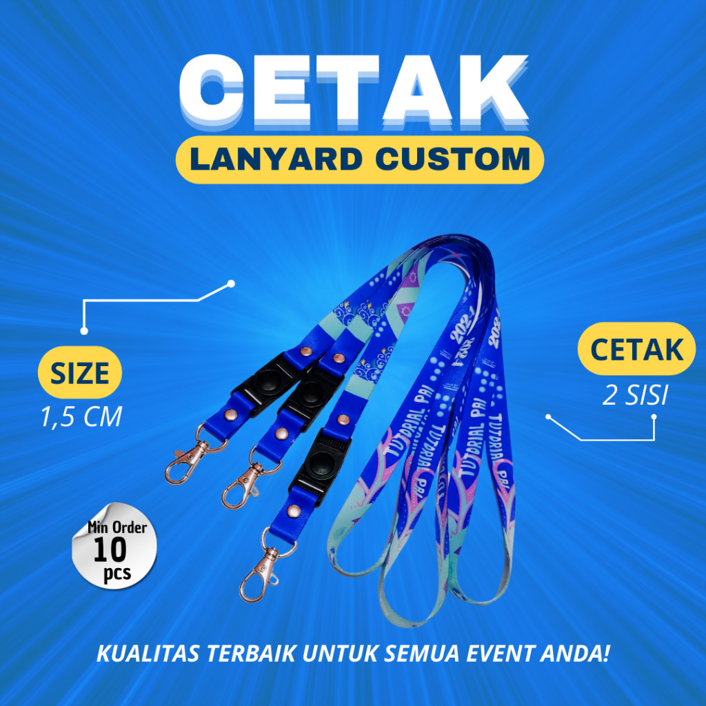

Tali Name Tag Customizable Ukuran 1,5cm 2 Sisi untuk Keperluan Event atau Bisnis
