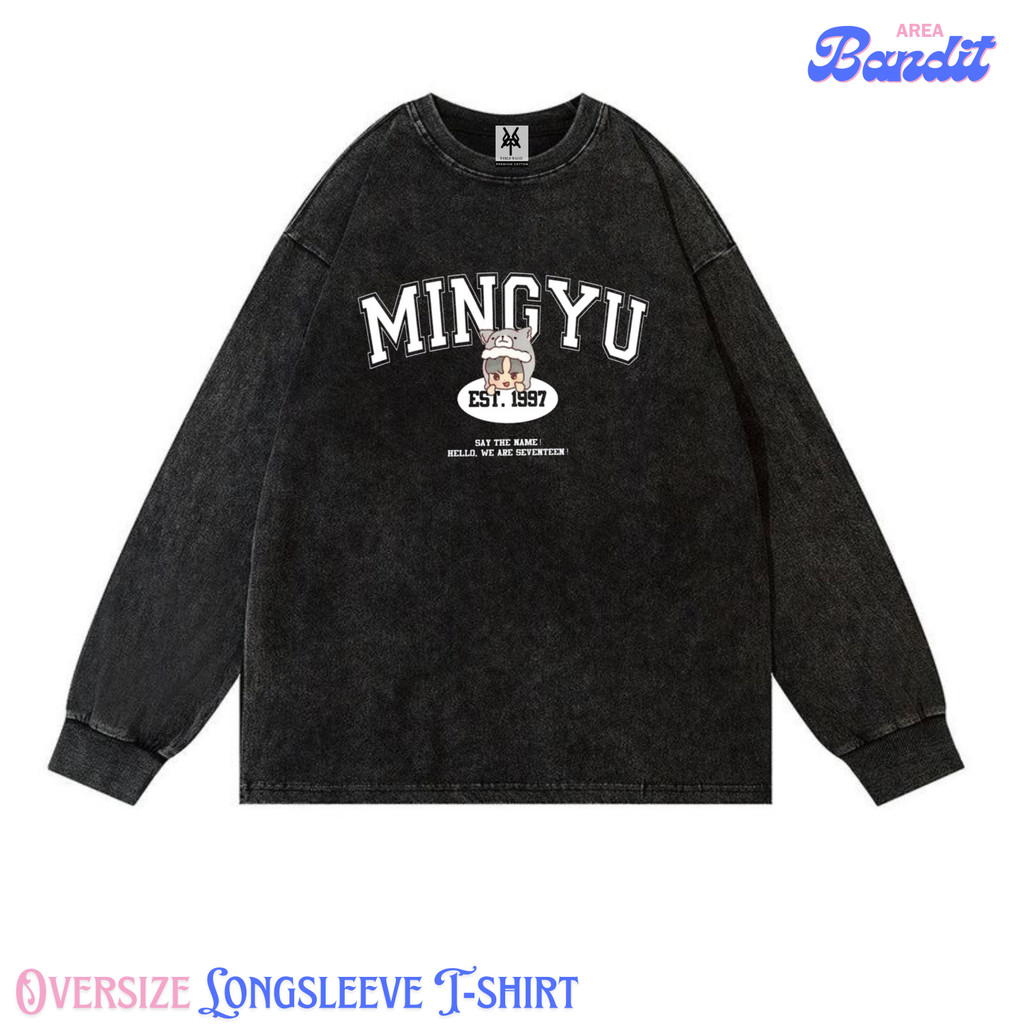 Bandit Area "mingyu say the name Seventeen" Oversize Longsleeve T-shirt Vintage tee