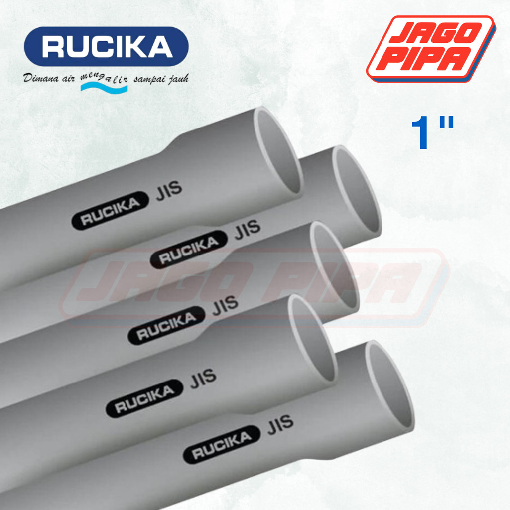 Rucika Pipa JIS AW 1 Inch Pipa PVC Air Bersih MOF Abu 4 Meter 1" Paralon Abu