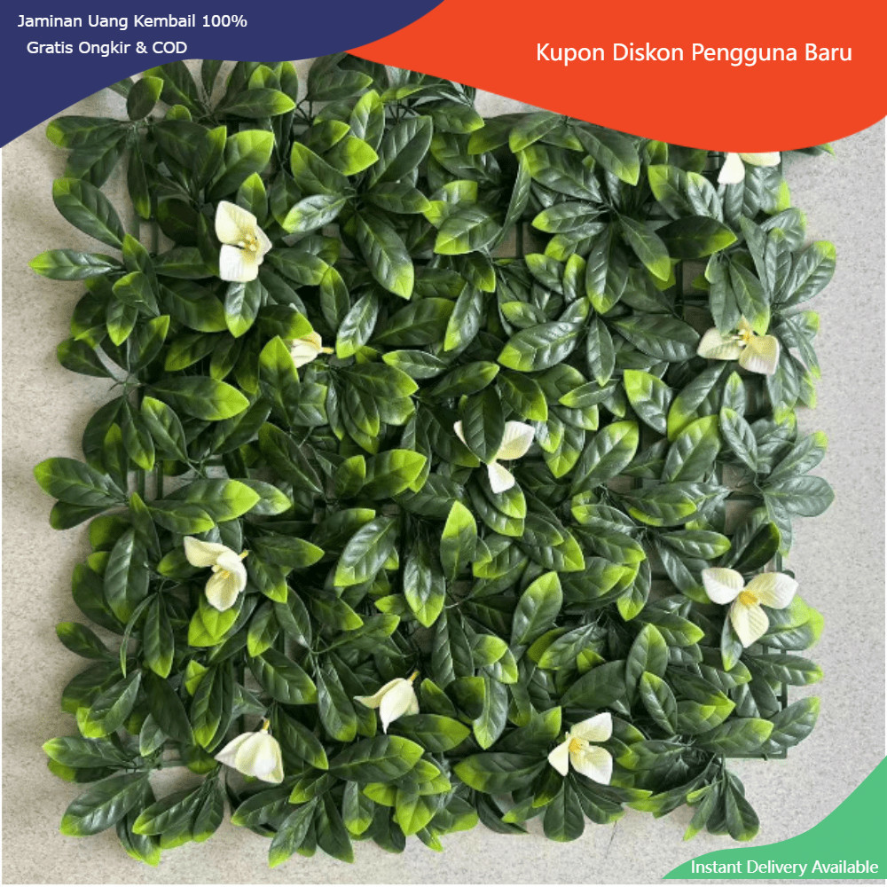 Rumput Dinding Bunga 50 x 50 cm Rumput Sintetis Dekorasi Lantai Ruangan Cafe Rumah