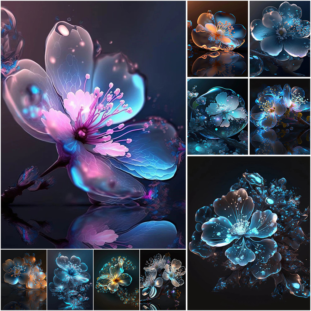 

Fluorescent Flowers Personality DIY Full Drill Diamond Decorative Painting