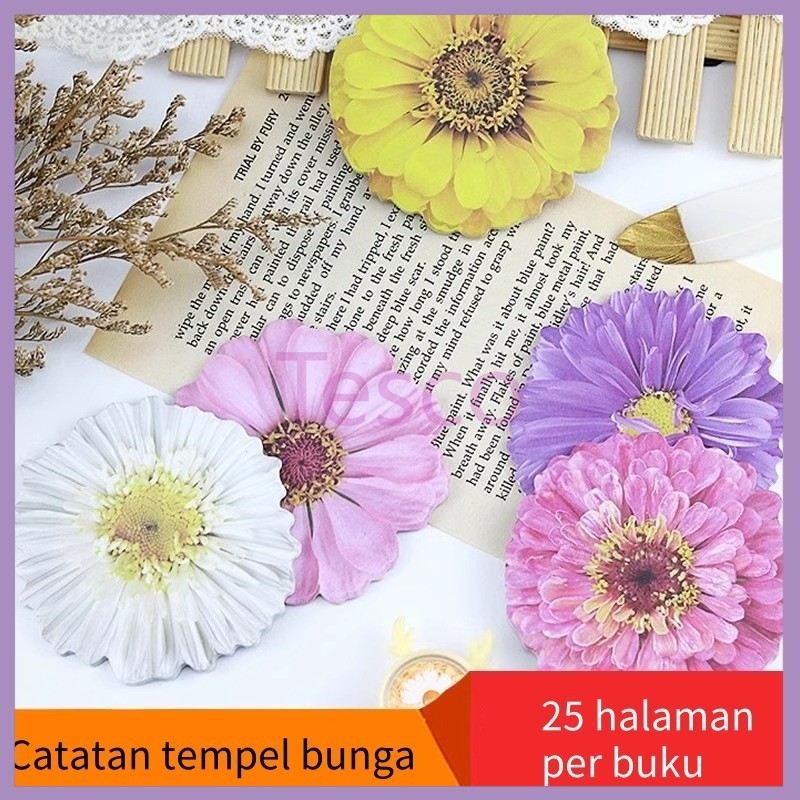 

Tesco Catatan tempel bunga/memo bunga simulasi/catatan tempel bunga visual tiga dimensi