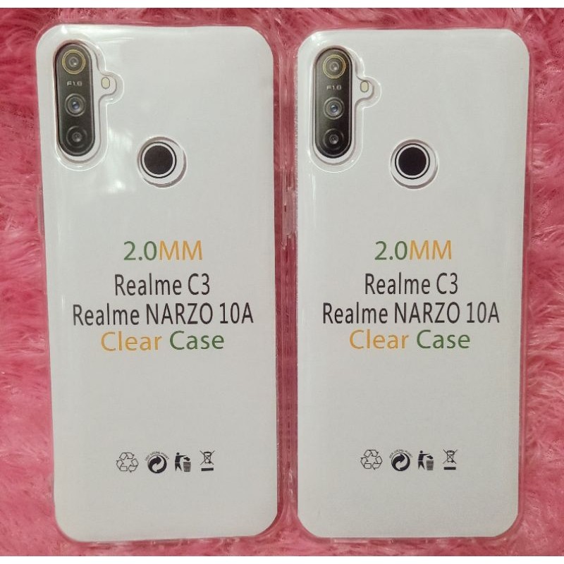 Softcase REALME C3 LOBANG 3 Silikon Casing Case Bening Transparan Pelindung Camera