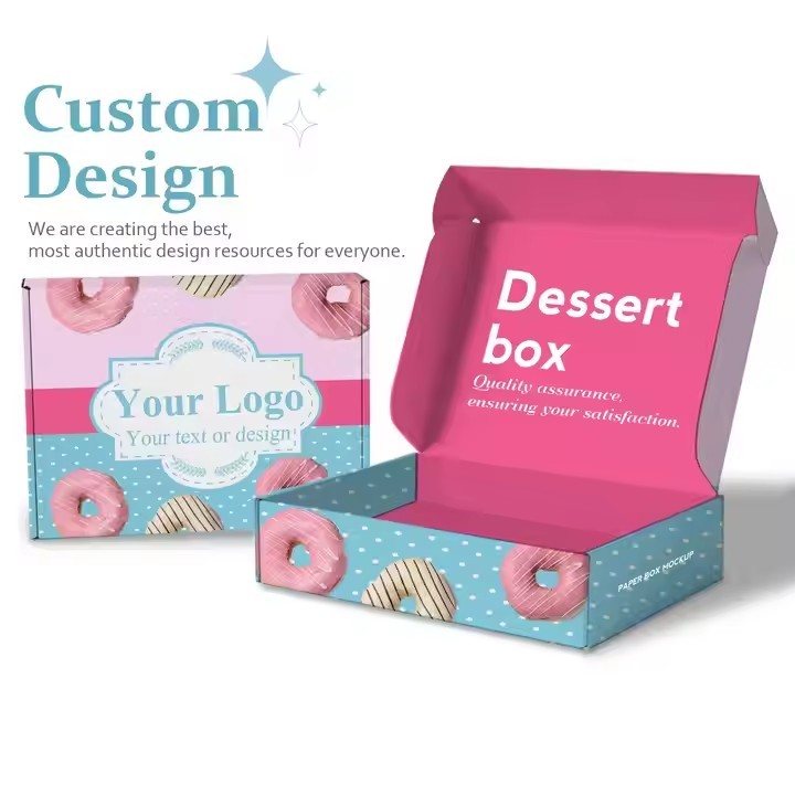 

Custom Eco Friendly Wholesale Paper Donut Packaging Box for donuts With Logos