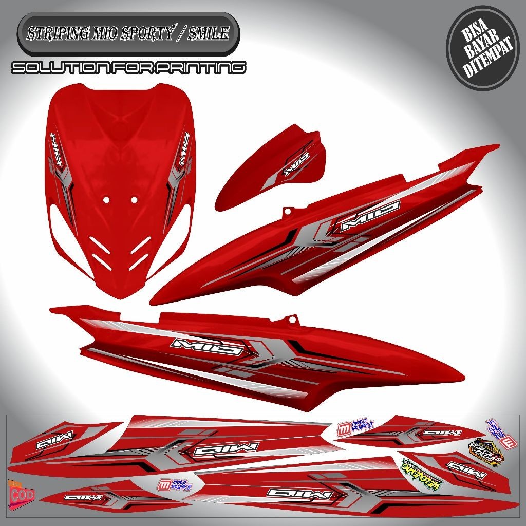 STRIPING VARIASI HITAM STICKER YAMAHA MIO SPORTY / MIO SMILE