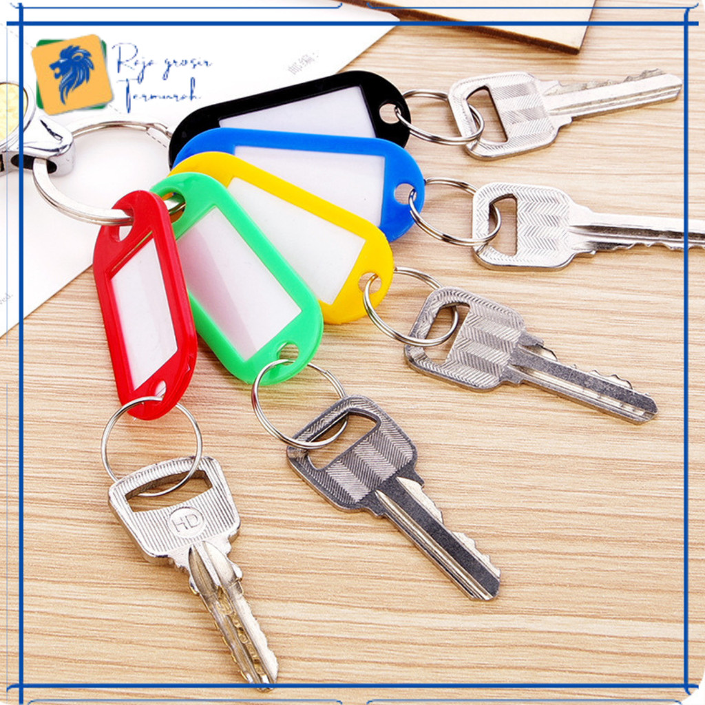 

Name Tag Gantungan Kunci Warna-Warni Label Nama Plastik Keychan Ring Name tag Ganci Colors - pedagangonline017