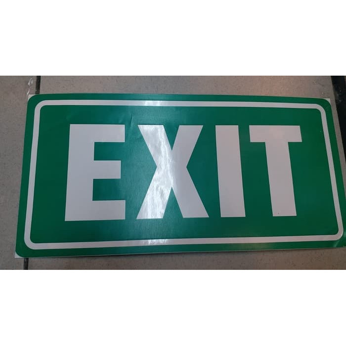 

JUAL SIGN LABEL STICKER EXIT UK 30X15CM