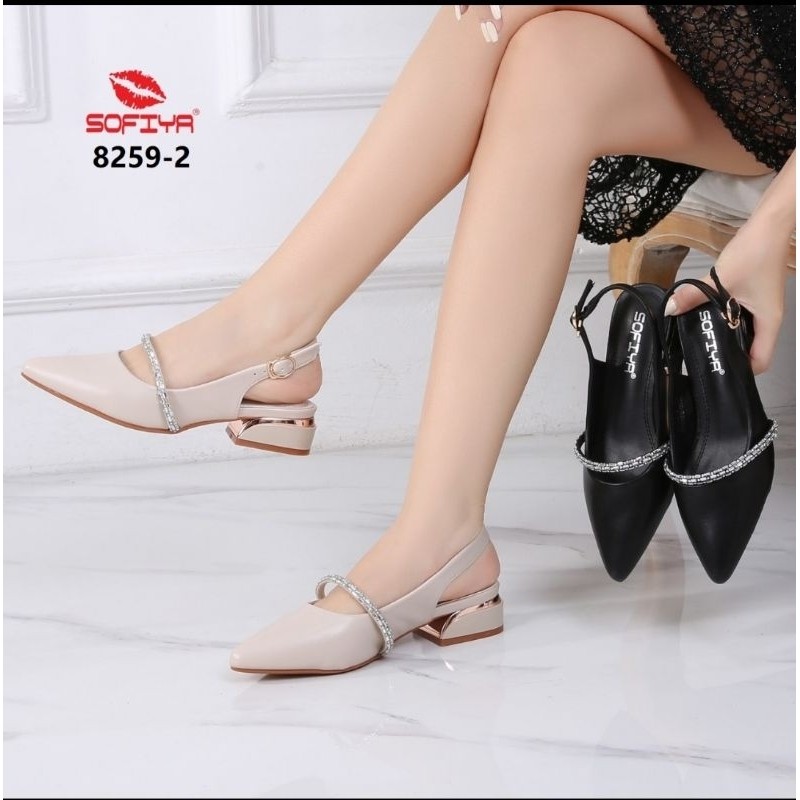 SOFIYA ORI 8259 2 SEPATU WANITA IMPORT / SLING BACK / SEPATU TALI BELAKANG / SEPATU SANTAI HAK TAHU