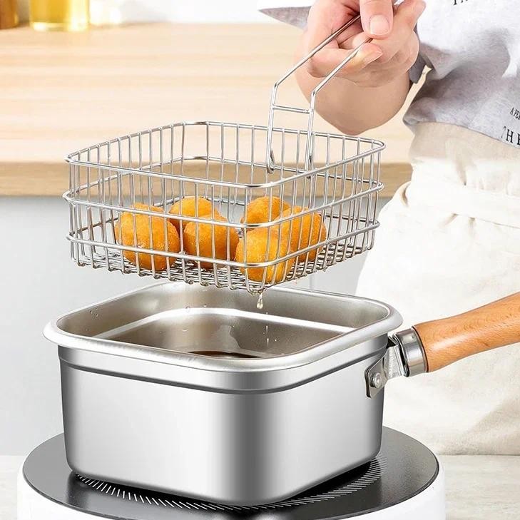 multipurpose Stainless Steel Frying Pan Portable Outdoor Preservation Box Cooking Pot Fryer Steamer 