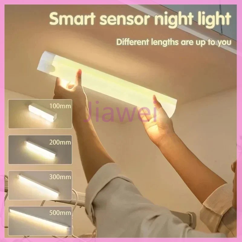 Jiawei Strip LED lampu sensor tubuh manusia/lampu malam sensor gerak magnetik/lampu koridor lemari d